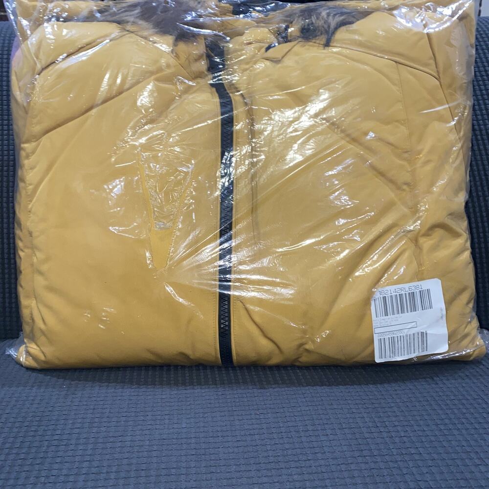 NWT Woman Within Yellow 5X Artic Expedition Quilted Down Coat Jacket Hood QVC